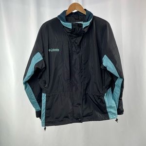 Columbia Cinched Waist Coat in Black Blue Size Medium